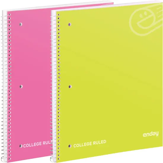 Enday C/R 100 Ct. 1-Subject Spiral Notebook Red {2}