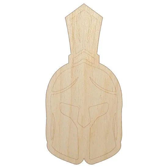 Ancient Greek Roman Spartan Helmet Front Unfinished Wood Shape Piece Cutout for DIY Craft Projects {7}