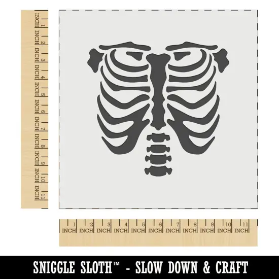 Human Ribcage Skeleton Bones Spooky Halloween Wall Cookie DIY Craft Reusable Stencil {1}