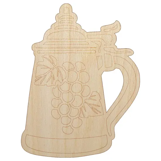 Hand Drawn German Beer Stein Unfinished Wood Shape Piece Cutout for DIY Craft Projects {2}