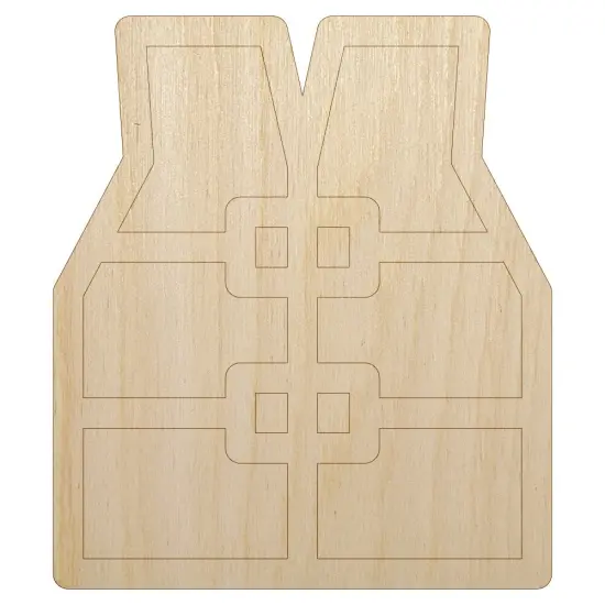 Life Jacket Vest Icon Unfinished Wood Shape Piece Cutout for DIY Craft Projects {7}