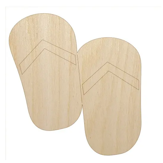 Flip Flops Summer Vacation Unfinished Wood Shape Piece Cutout for DIY Craft Projects {2}
