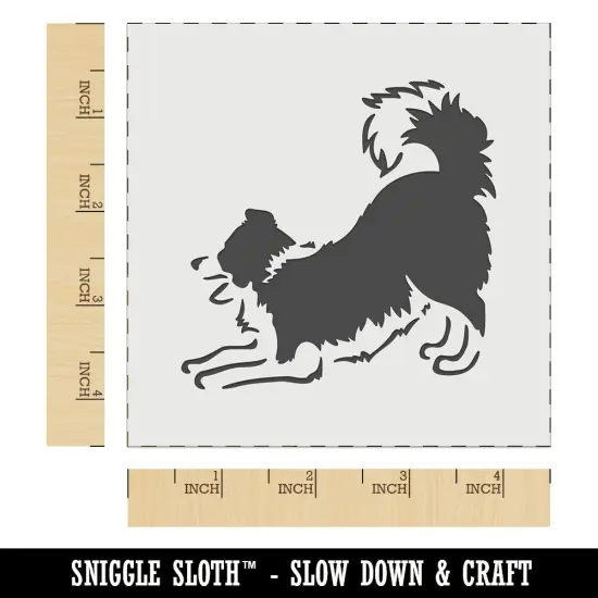 Border Collie Dog Play Bow Wall Cookie DIY Craft Reusable Stencil {6}