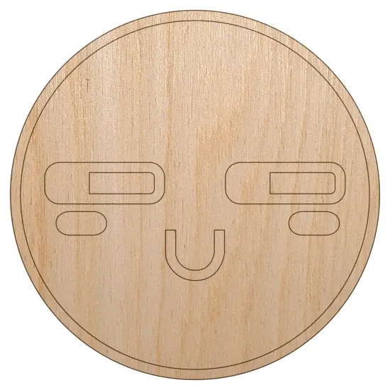 Kawaii Cute Suspicious Smile Unfinished Wood Shape Piece Cutout for DIY Craft Projects {7}
