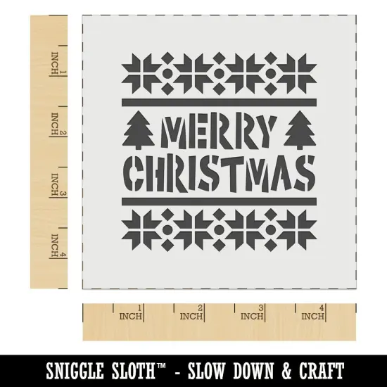 Merry Christmas Sweater Style Wall Cookie DIY Craft Reusable Stencil {7}
