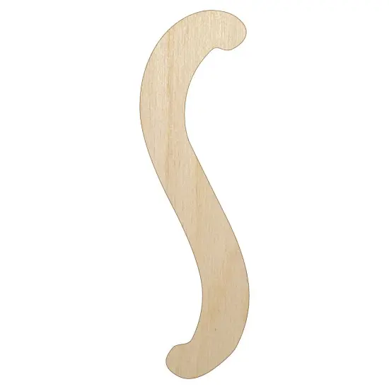 Letter S Uppercase Felt Marker Font Unfinished Wood Shape Piece Cutout for DIY Craft Projects {1}