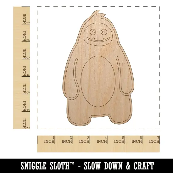Sweet Yeti Abominable Snowman Unfinished Wood Shape Piece Cutout for DIY Craft Projects {1}