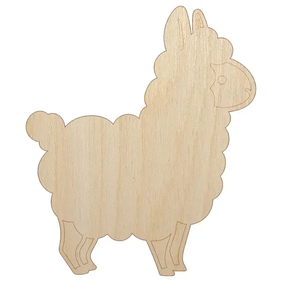 Chibi Little Llama Unfinished Wood Shape Piece Cutout for DIY Craft Projects {2}