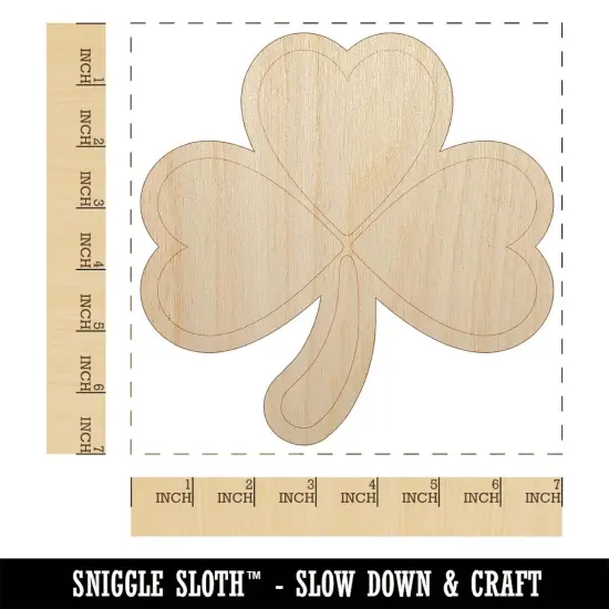 Three Leaf Clover Shamrock Unfinished Wood Shape Piece Cutout for DIY Craft Projects {1}