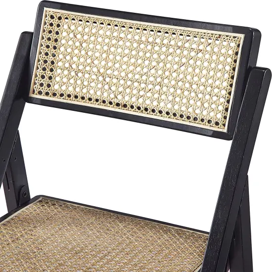 ISL Furnishings- Ibiza Rattan Modern Folding Chair (2, Black) {3}