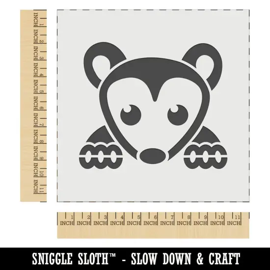 Peeking Possum Opossum Wall Cookie DIY Craft Reusable Stencil {1}
