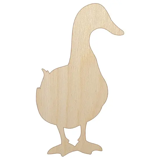 Duck From the Front Silhouette Unfinished Wood Shape Piece Cutout for DIY Craft Projects {7}