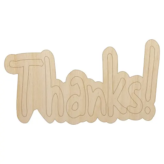 Thanks Fun Text Unfinished Wood Shape Piece Cutout for DIY Craft Projects {1}