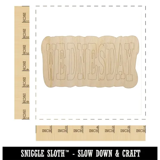 Wednesday Text Unfinished Wood Shape Piece Cutout for DIY Craft Projects {1}
