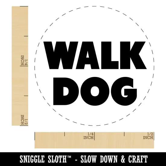 Walk Dog Bold Text Self-Inking Rubber Stamp for Stamping Crafting Planners Green {1}