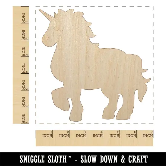 Elegant Majestic Mythical Unicorn Unfinished Wood Shape Piece Cutout for DIY Craft Projects {1}