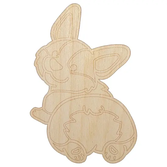 Pembroke Welsh Corgi from Behind Butt Dog Unfinished Wood Shape Piece Cutout for DIY Craft Projects {7}