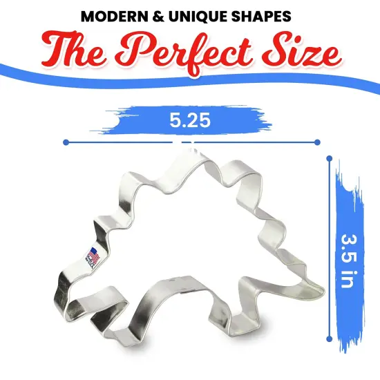 CookieCutter.Com Stegosaurus Dinosaur Cookie Cutter 5 Inch &ndash;Tin Plated Steel Cookie Cutters &ndash; Made In The USA {3}