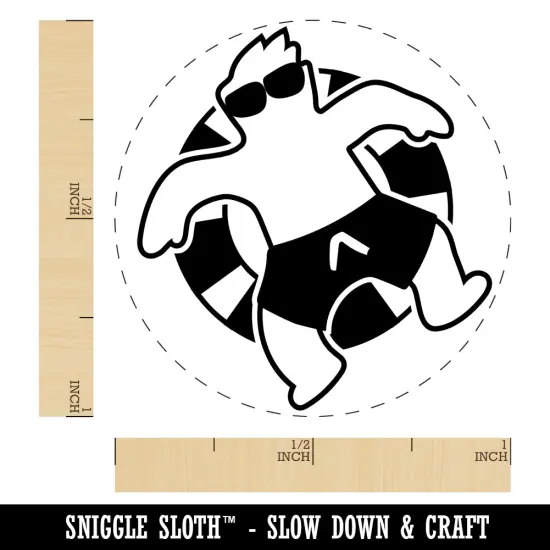 Summer Man in Swimsuit Floating Self-Inking Rubber Stamp for Stamping Crafting Planners Red {1}