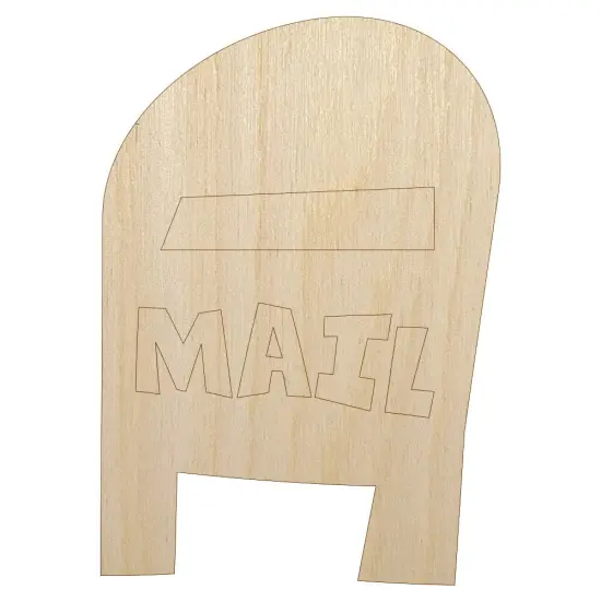 Mail Box Doodle Unfinished Wood Shape Piece Cutout for DIY Craft Projects {1}