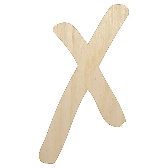 Letter X Uppercase Felt Marker Font Unfinished Wood Shape Piece Cutout for DIY Craft Projects {1}