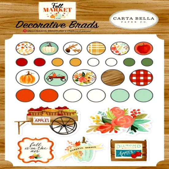 Carta Bella Fall Market Decorative Brads {1}