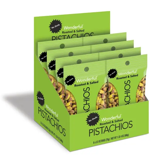 Dry Roasted & Salted Pistachios - 2.5 oz (Case of 8) {2}