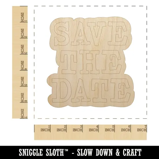 Save the Date Unfinished Wood Shape Piece Cutout for DIY Craft Projects {1}