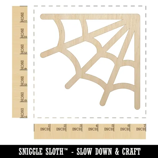 Corner Spider Web Unfinished Wood Shape Piece Cutout for DIY Craft Projects {1}
