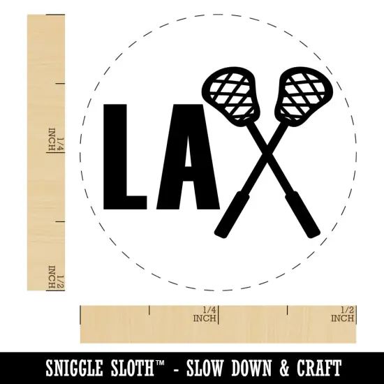 LAX Lacrosse Crossed Sticks Self-Inking Rubber Stamp for Stamping Crafting Planners Brown {1}