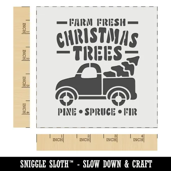 Farm Fresh Christmas Trees Truck Wall Cookie DIY Craft Reusable Stencil {7}