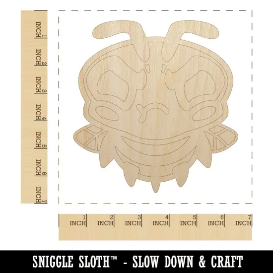 Cute Bee Mad Grumpy Unfinished Wood Shape Piece Cutout for DIY Craft Projects {1}