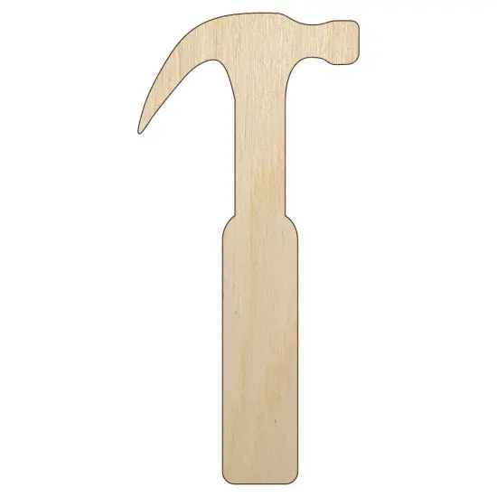 Hammer Tool Unfinished Wood Shape Piece Cutout for DIY Craft Projects {1}