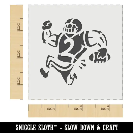 Cartoon American Football Player Running with Ball Wall Cookie DIY Craft Reusable Stencil {5}