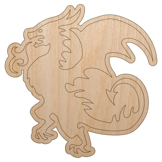 Wyvern Dragon Fantasy Silhouette Unfinished Wood Shape Piece Cutout for DIY Craft Projects {2}