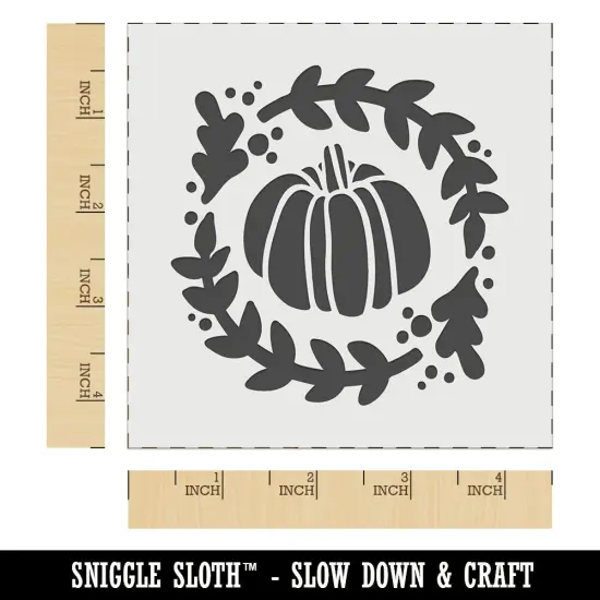 Fall Autumn Pumpkin in Wreath Wall Cookie DIY Craft Reusable Stencil {7}