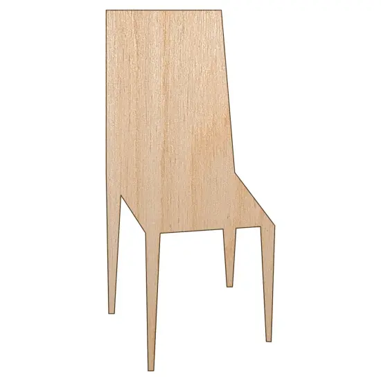Chair Silhouette Solid Unfinished Wood Shape Piece Cutout for DIY Craft Projects {7}