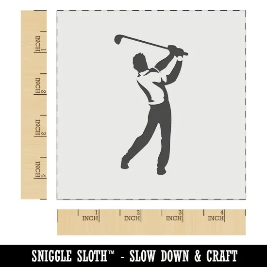 Man Swinging Golf Club Wall Cookie DIY Craft Reusable Stencil {6}