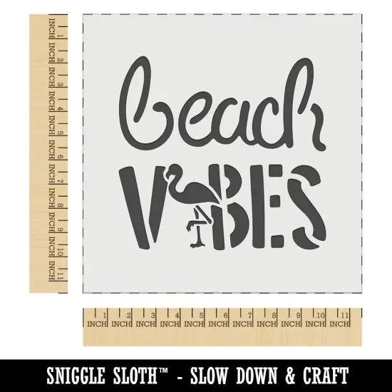 Beach Vibes Flamingo Wall Cookie DIY Craft Reusable Stencil {1}