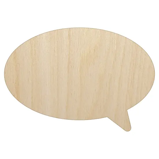 Talk Speech Bubble Solid Unfinished Wood Shape Piece Cutout for DIY Craft Projects {1}