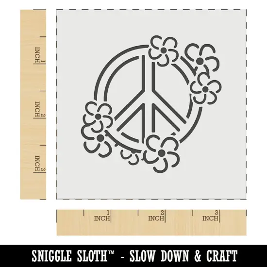 Peace Sign Surrounded by Flowers Wall Cookie DIY Craft Reusable Stencil {6}