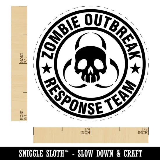 Zombie Outbreak Response Team Skull Self-Inking Rubber Stamp for Stamping Crafting Planners Green {1}