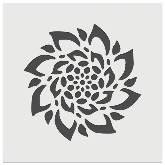 Radial Succulent Flower Spiral Wall Cookie DIY Craft Reusable Stencil {2}