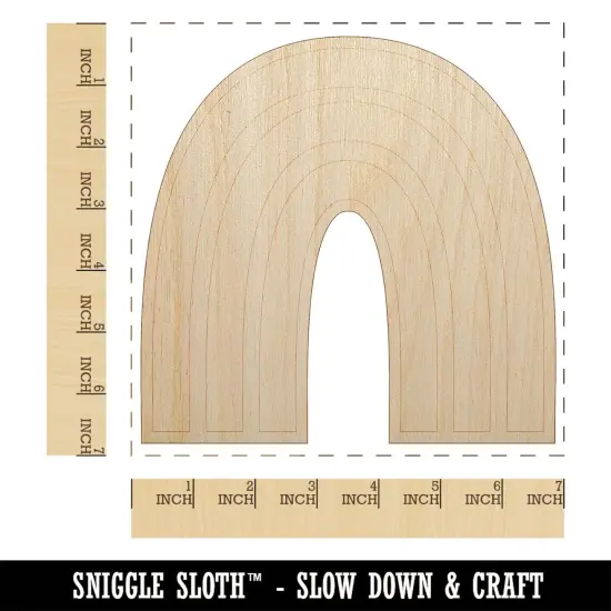 Exaggerated Fun Rainbow Unfinished Wood Shape Piece Cutout for DIY Craft Projects {1}