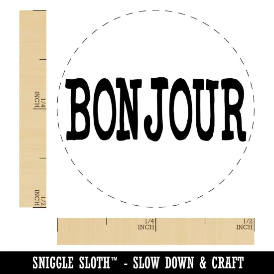 Bonjour Hello Fun Text Self-Inking Rubber Stamp for Stamping Crafting Planners Green {1}