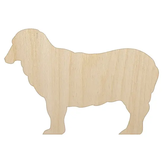 Sheep Standing Solid Unfinished Wood Shape Piece Cutout for DIY Craft Projects {1}