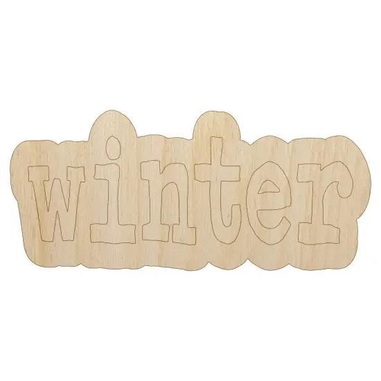 Winter Fun Text Unfinished Wood Shape Piece Cutout for DIY Craft Projects {1}
