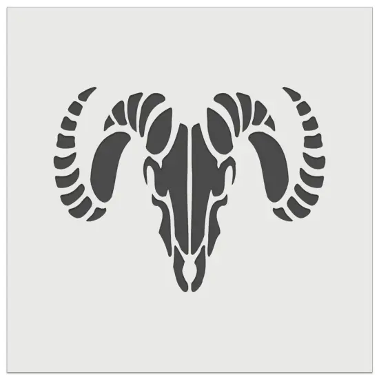 Ram Skull with Curved Horns Wall Cookie DIY Craft Reusable Stencil {7}