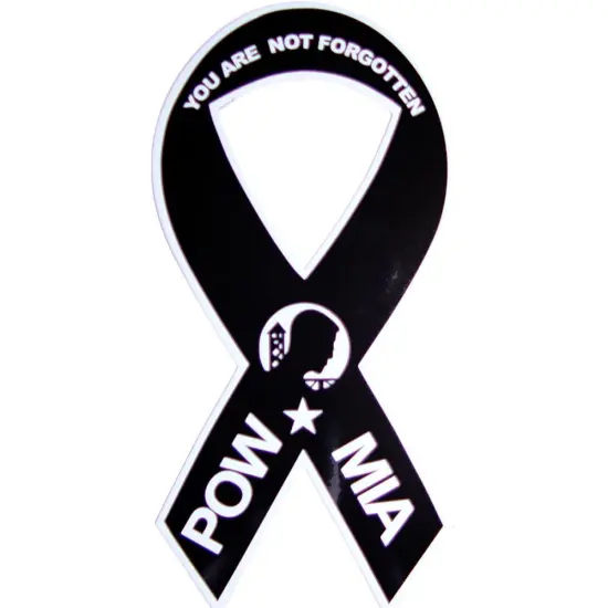 POW MIA Black Ribbon Refrigerator Magnet 8" {1}