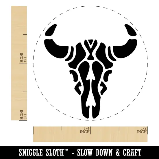 Southwestern Style Tribal Bull Cow Skull Self-Inking Rubber Stamp Ink Stamper for Stamping Crafting Planners Sky Blue {1}